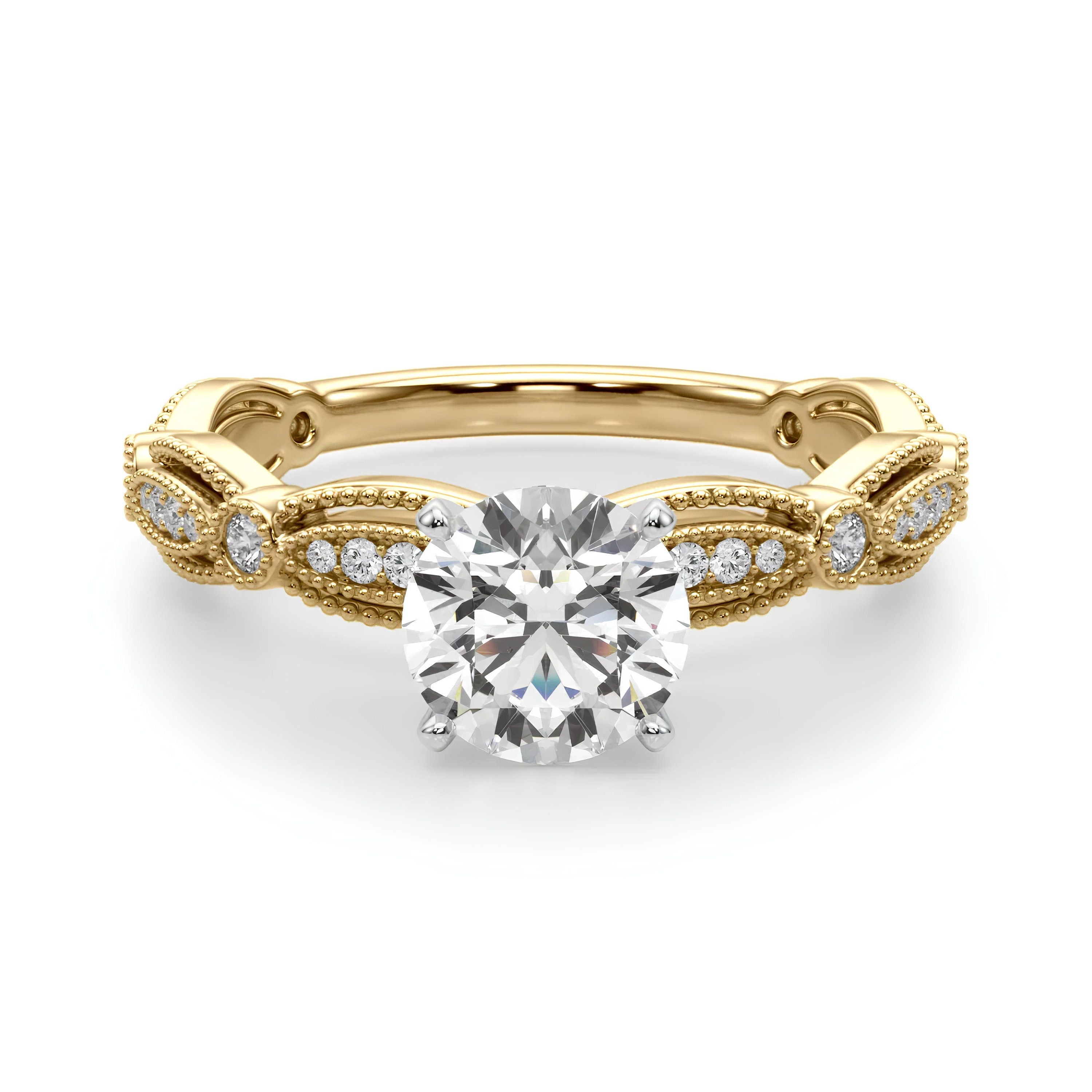 Mirabelle Engagement Ring – 1.50 CT IGI Certified EF VS/SI Lab-Grown Diamond Solitaire | 14K Gold Wedding Ring Gift