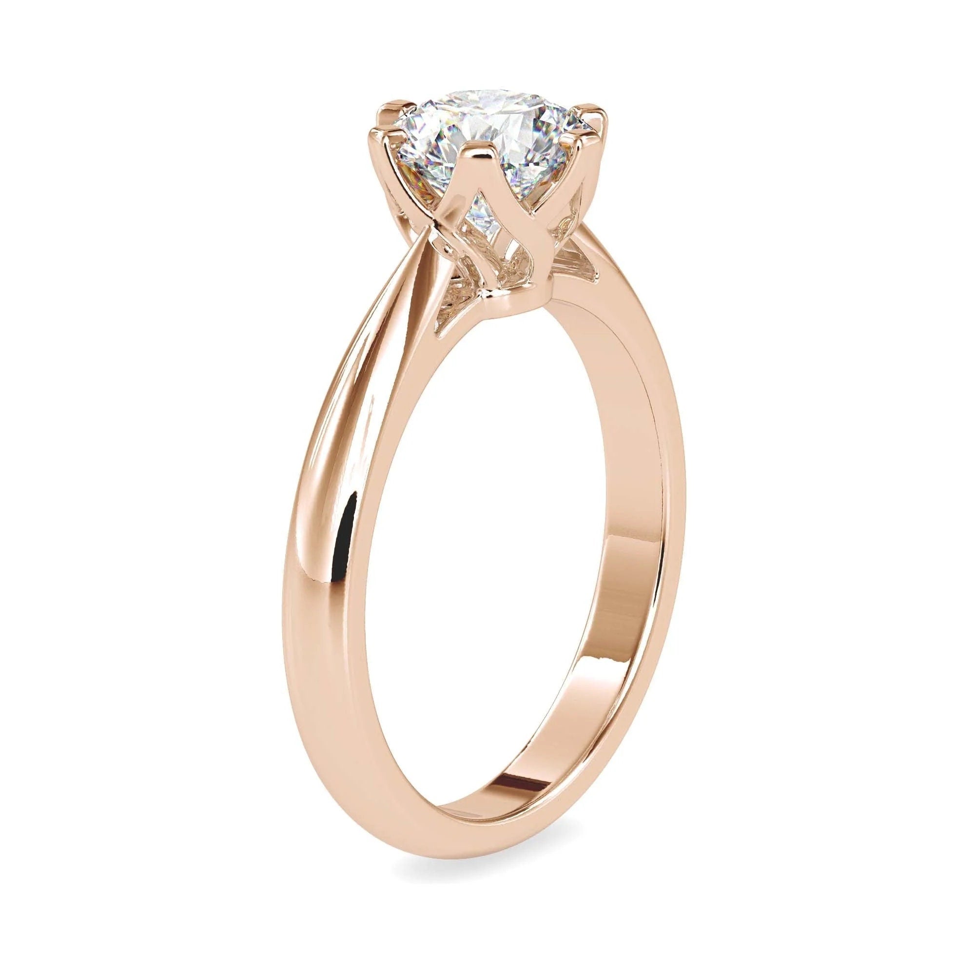 IGI Certified 1.30 Ct Lab-Grown Diamond Solitaire Engagement Ring – 14K Real Gold Wedding & Anniversary Ring