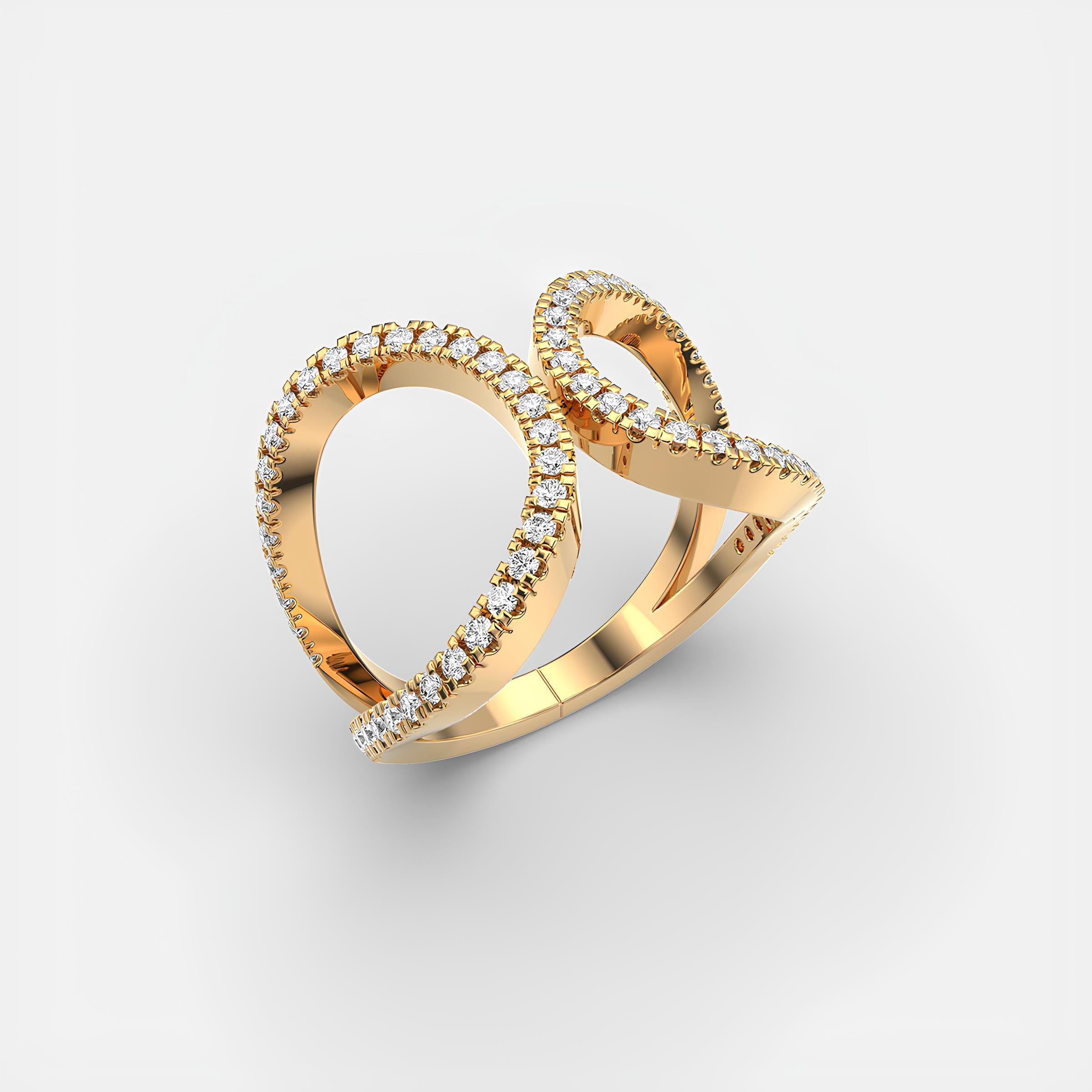 Sparkling Waves Lab Grown Diamond Curvy Delight Wedding Band 14K Solid White Gold Ring