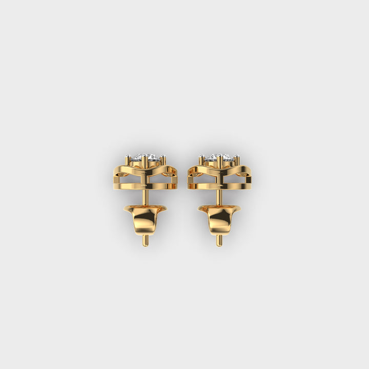 1.00 CT Round Cut Certified VS/SI Lab Grown Diamond Nordic Gold Stud Earrings (Demi-Fine)