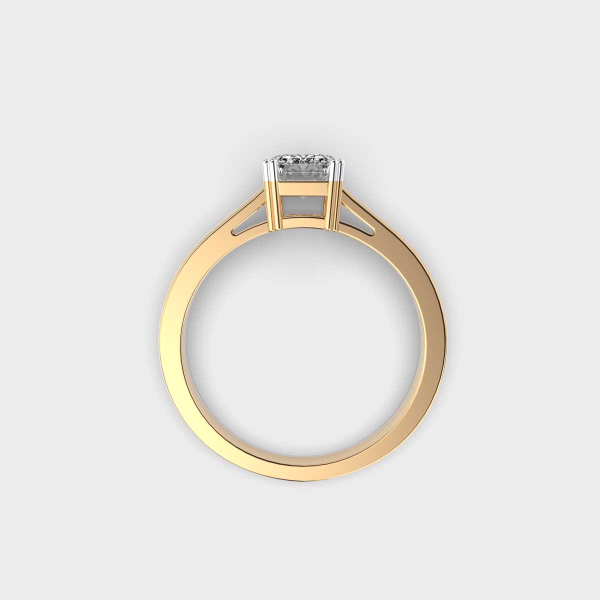 Engagement Ring Certified 1.00 CT Emerald Cut EF VS/SI Lab Grown Diamond  925 Sterling Silver With Vermeil Gold