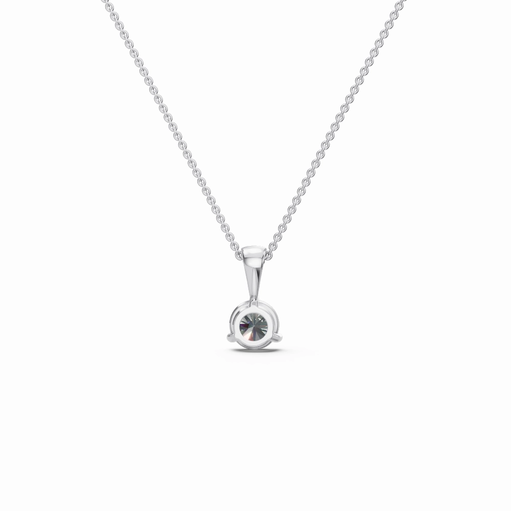 0.50 CT Round Cut EF VS/SI Lab Grown Diamond Pendant 925 Sterling Silver With Vermeil Gold (Without Chain)