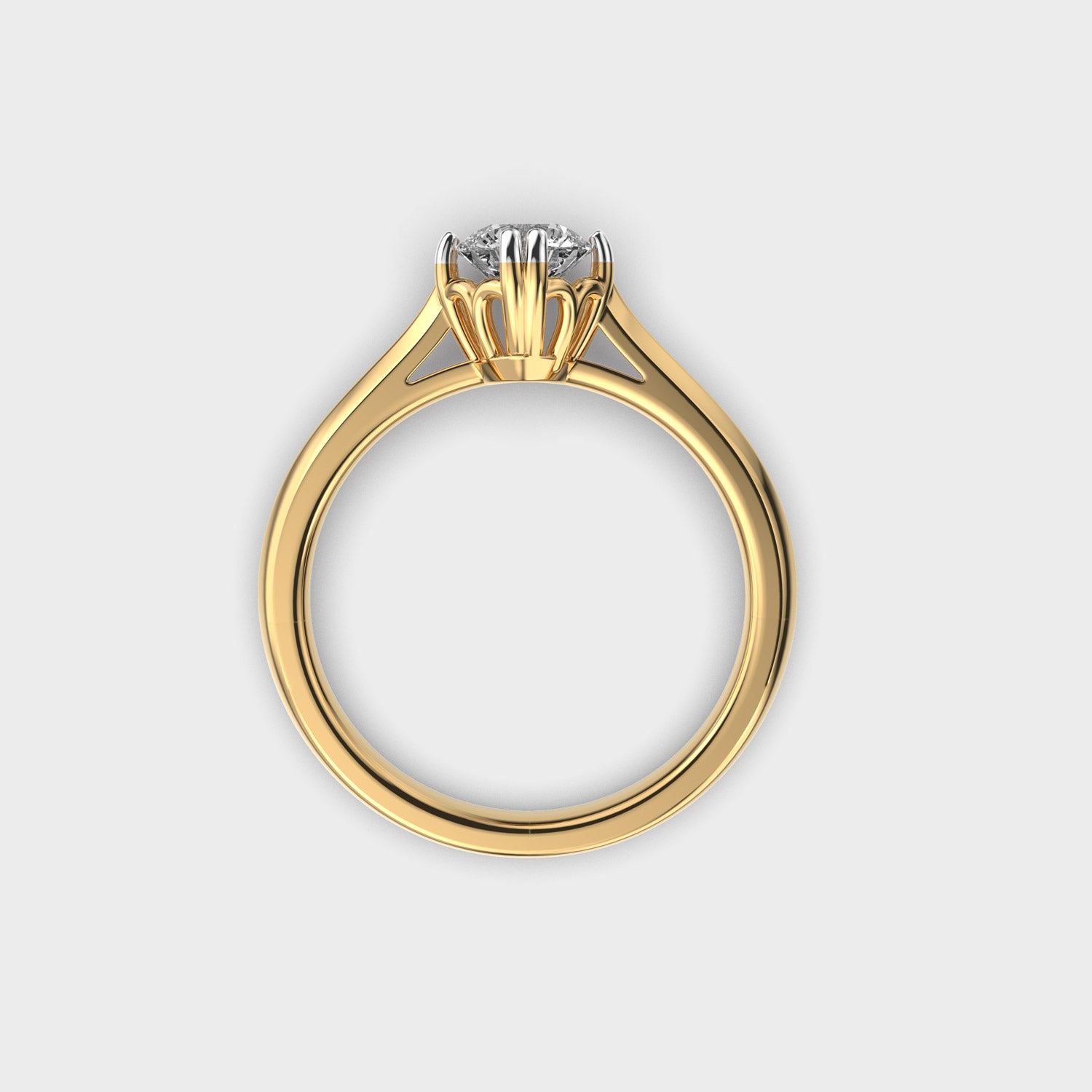 Certified 1.00 CT Round Cut EF VS/SI Lab Grown Diamond Women's Anniversary Ring 925 Sterling Silver With Vermeil Gold