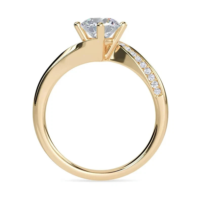 1.22 CT Certified VS/SI Lab Grown Diamond Women's Wedding Ring 925 Sterling Silver With Vermeil Gold