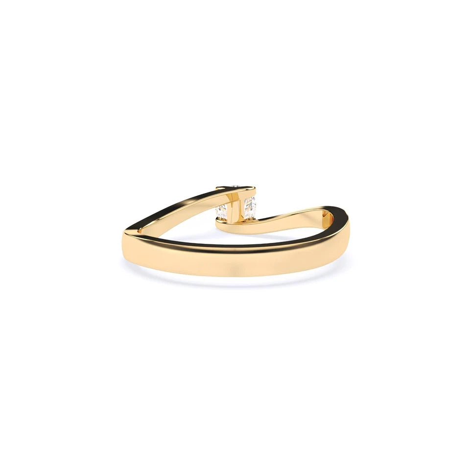 0.50 CT Round Cut Certified EF VS/SI Lab Grown Diamond Ring 925 Sterling Silver With Vermeil Gold