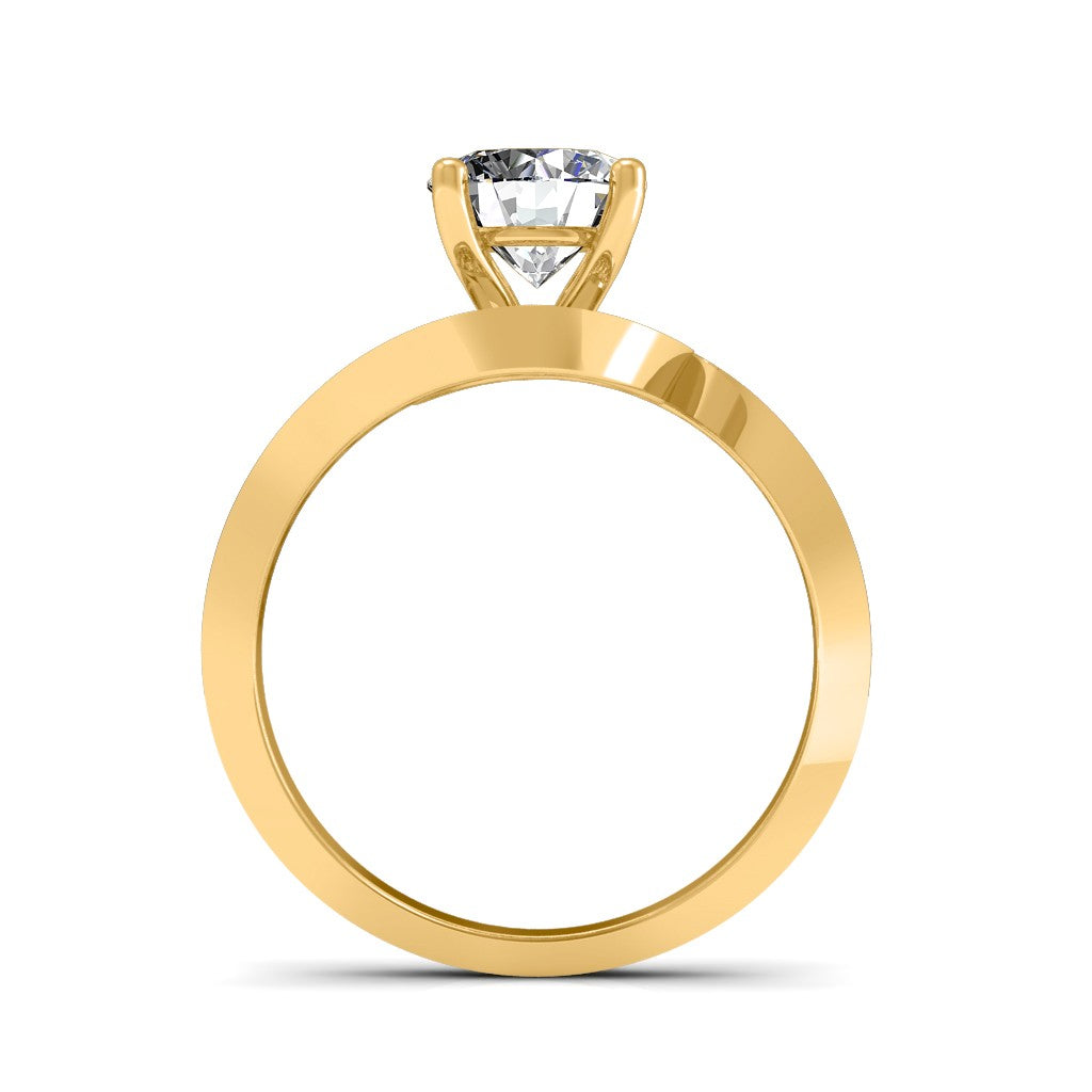 Certified 0.68 CT Round Cut EF VS/SI Lab Grown Diamond Engagement Ring 925 Sterling Silver With Vermeil Gold
