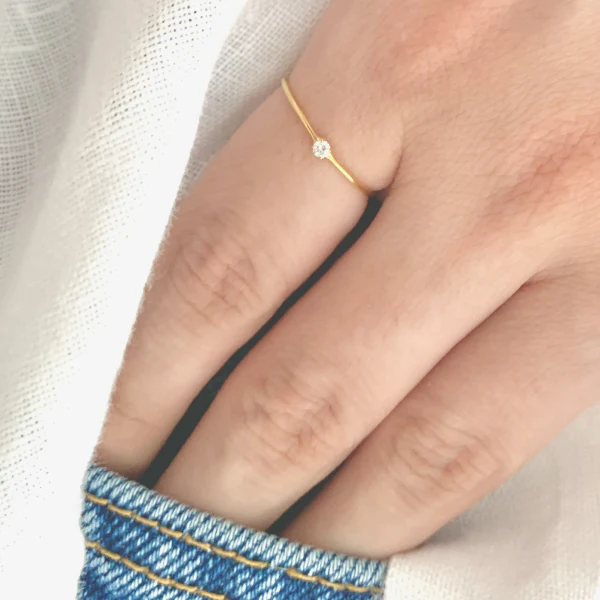 Certified 0.25 CT Round Cut EF VS/SI Lab Grown Diamond Engagement Ring 925 Sterling Silver With Vermeil Gold