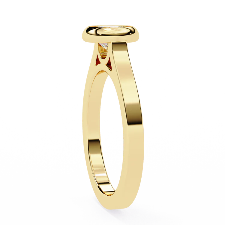 Certified 1.00 CT Round Cut EF VS/SI Lab Grown Diamond Bezel Set Engagement Ring 925 Sterling Silver With Vermeil Gold