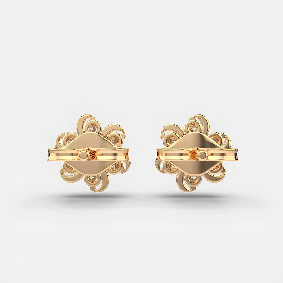 0.70 CT Round Cut Certified VS/SI Lab Grown Diamond Stud Earrings 925 Sterling Silver With Vermeil Gold