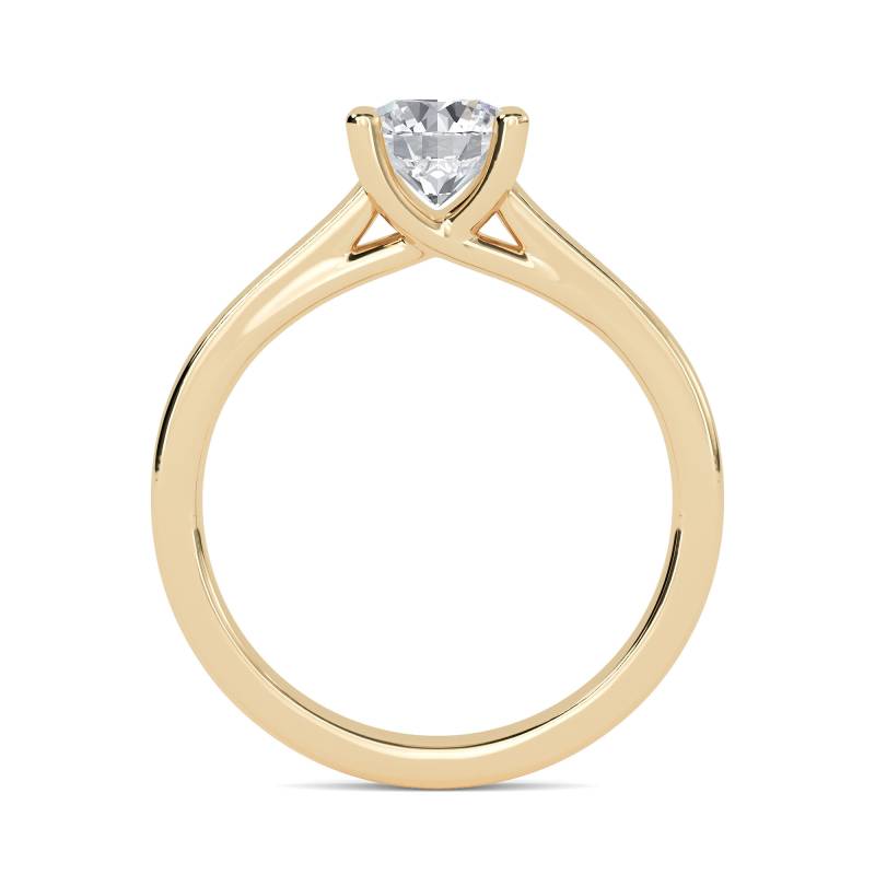 Certified 1.00 CT Round Cut EF VS/SI Lab Grown Diamond Engagement Ring 925 Sterling Silver With Vermeil Gold