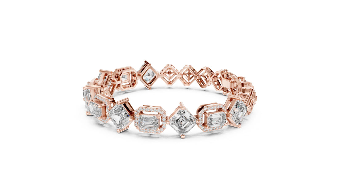 12.04 CT EF VS/SI Lab Grown Certified Diamond Tennis Wedding Bracelet For Women's 14K Yellow Gold