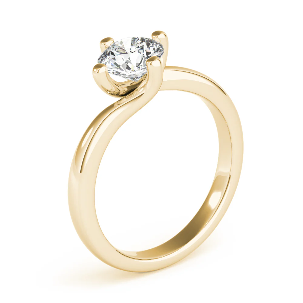 Certified 1.00 CT Round Cut EF VS/SI Lab Grown Diamond Engagement Ring 925 Sterling Silver With Vermeil Gold