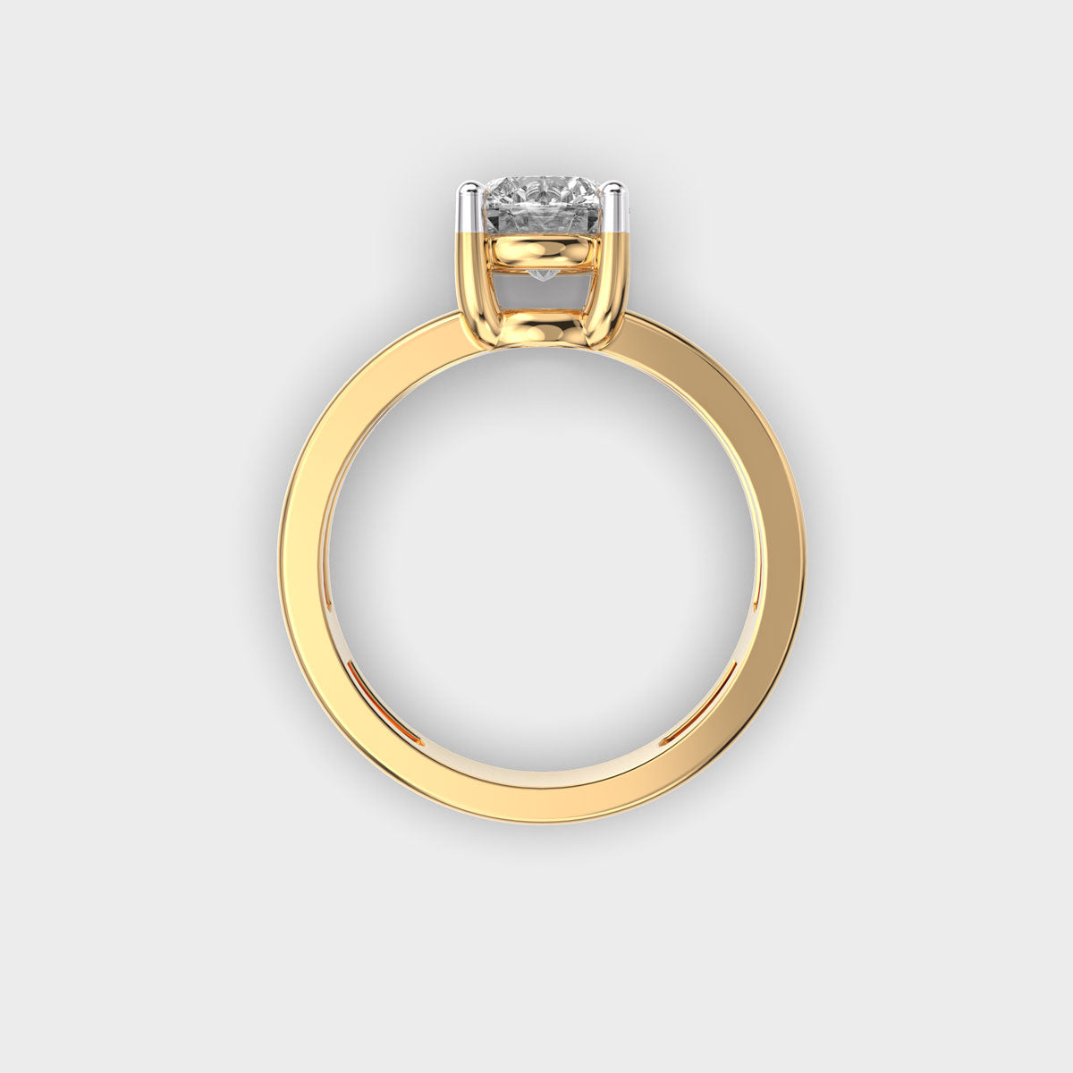 Certified 1.00 CT Round Cut EF VS/SI Lab Grown Diamond Women's Anniversary Ring 925 Sterling Silver With Vermeil Gold