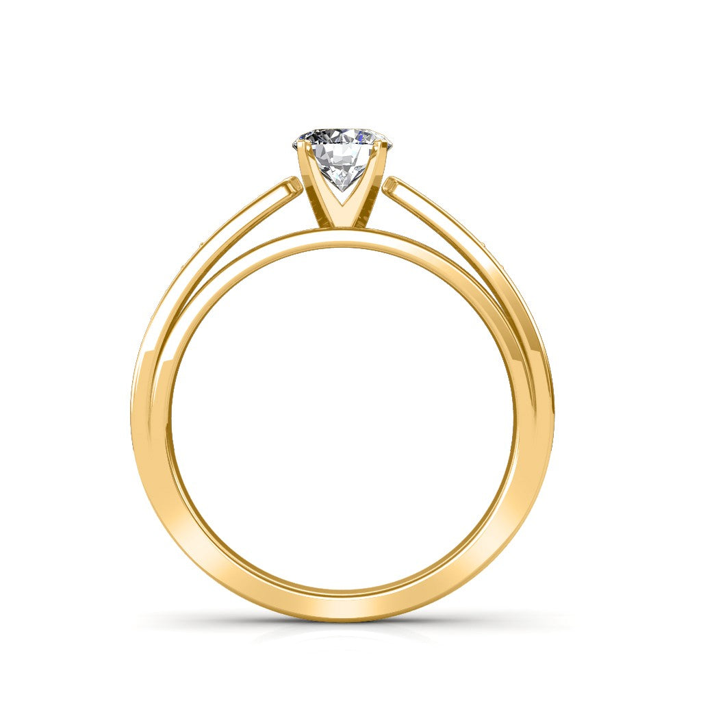 Certified 0.69 CT Round Cut EF VS/SI Lab Grown Diamond Engagement Ring 925 Sterling Silver With Vermeil Gold