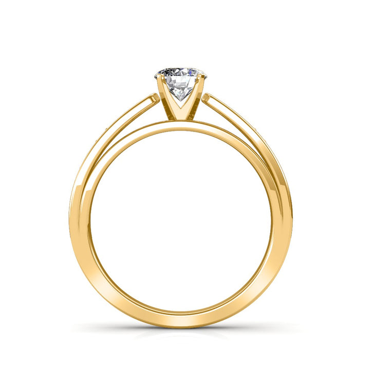 Certified 0.69 CT Round Cut EF VS/SI Lab Grown Diamond Engagement Ring 925 Sterling Silver With Vermeil Gold