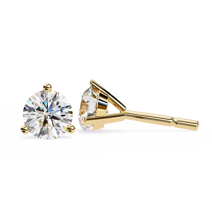 1.00 CT Round Cut Certified VS/SI Lab Grown Diamond Nordic Gold Stud Earrings (Demi-Fine)