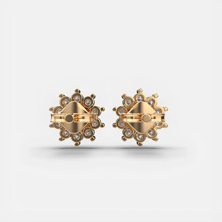 0.80 CT Round Cut Certified VS/SI Lab Grown Diamond Stud Earrings 925 Sterling Silver With Vermeil Gold
