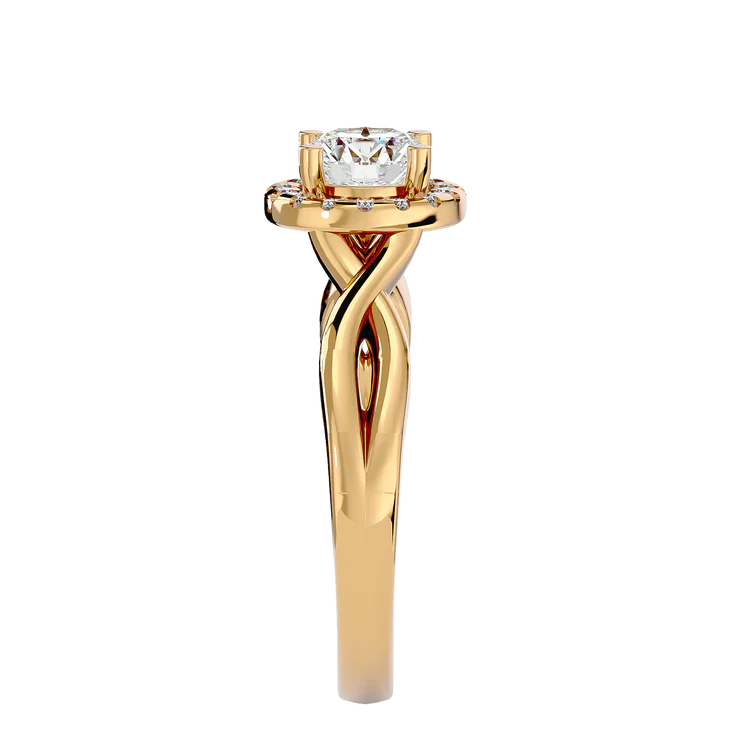 Certified 1.16 CT Round Cut EF VS/SI Lab Grown Diamond Prong Set Engagement Ring 925 Sterling Silver With Vermeil Gold