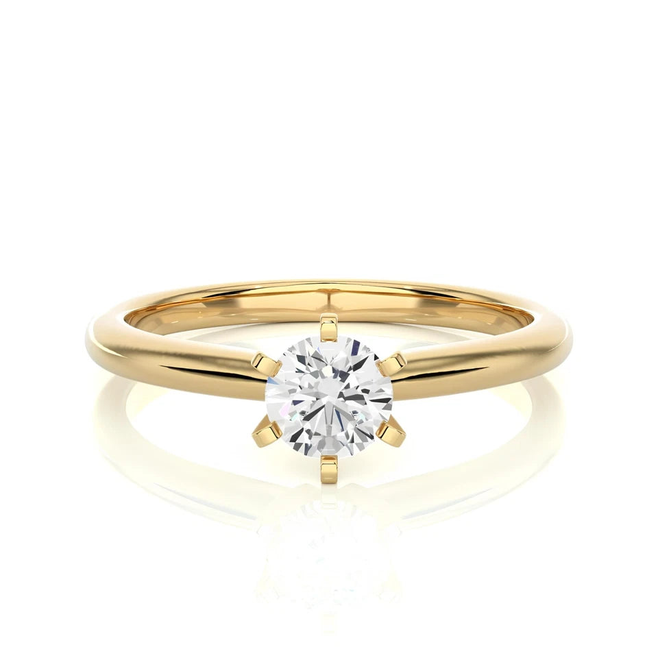 Women's Engagement Ring Certified 1.00 CT EF Lab Grown Diamond  925 Sterling Silver With Vermeil Gold