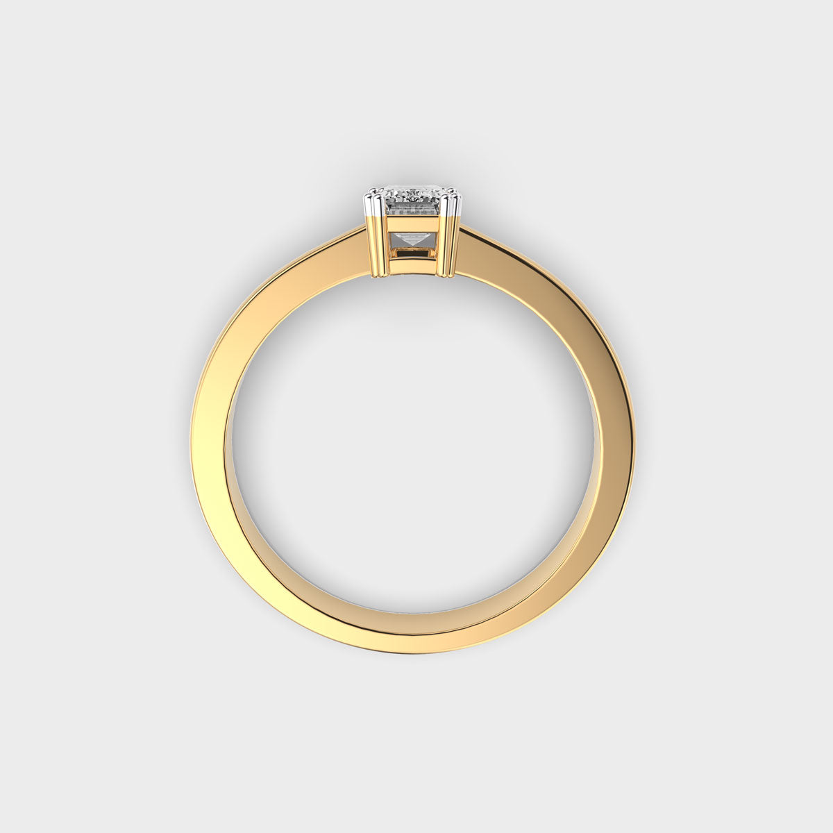 Certified 1.00 CT Emerald Cut EF VS/SI Lab Grown Diamond Women's Engagement Ring 925 Sterling Silver With Vermeil Gold