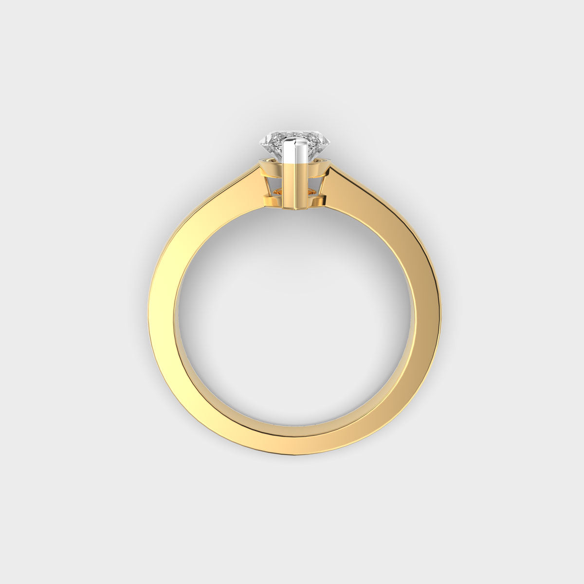 Certified 1.00 CT Marquise Cut EF VS/SI Lab Grown Diamond Engagement Ring 925 Sterling Silver With Vermeil Gold