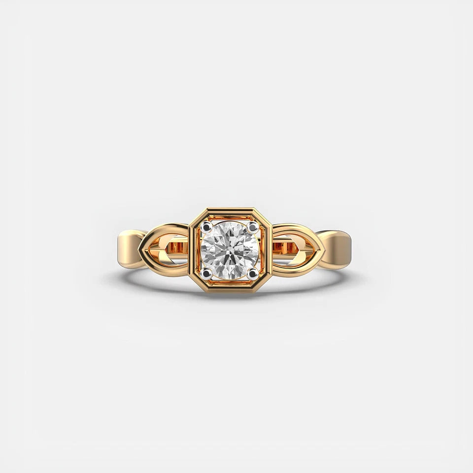 1.00 CT Certified EF VS/SI Lab Grown Diamond Wedding & Engagement Ring 925 Sterling Silver With Vermeil Gold