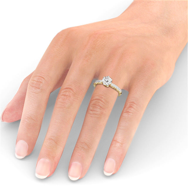Certified 1.07 CT Round Cut VS/SI Lab Grown Diamond Nordic Gold Wedding Ring (Demi-Fine)