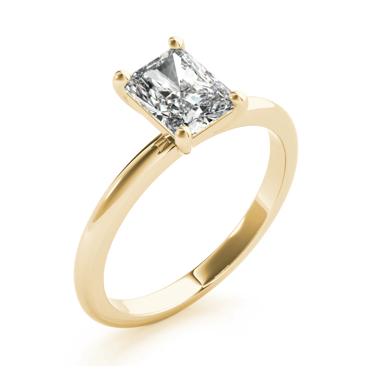 Certified 1.00 CT Emerald Cut EF VS/SI Lab Grown Diamond Nordic Gold Engagement Ring (Demi -Fine)