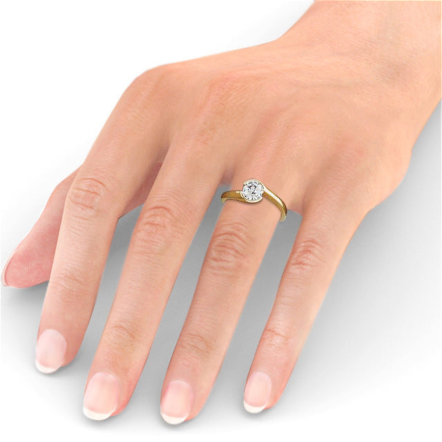 Engagement & Wedding Ring (Certified Round Cut 1.00 CT VS/SI Lab Grown Diamond Nordic Gold Demi-Fine)