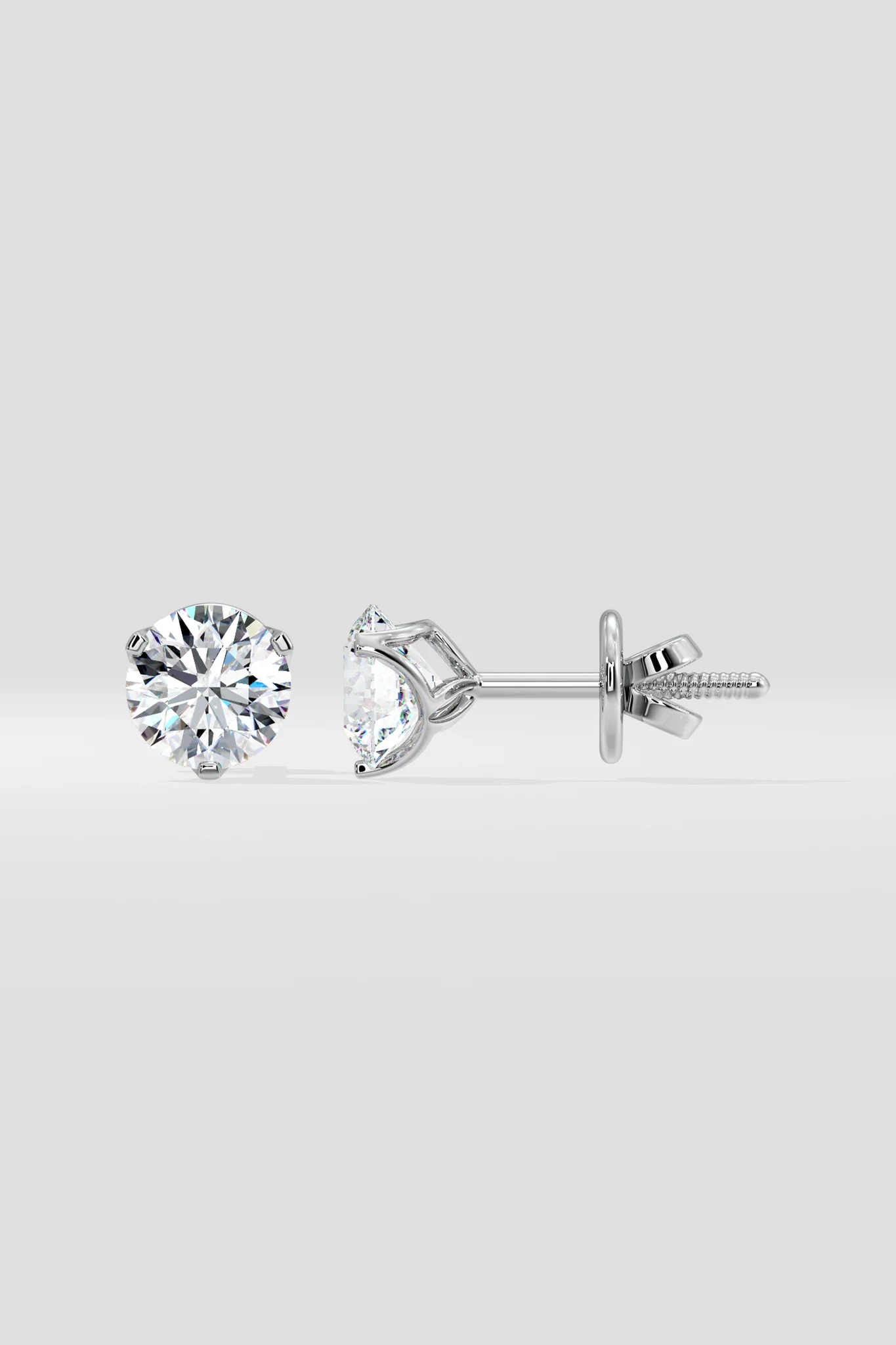 0.50 CT Round Cut Certified VS/SI Lab Grown Diamond Stud Earrings 925 Sterling Silver With Vermeil Gold