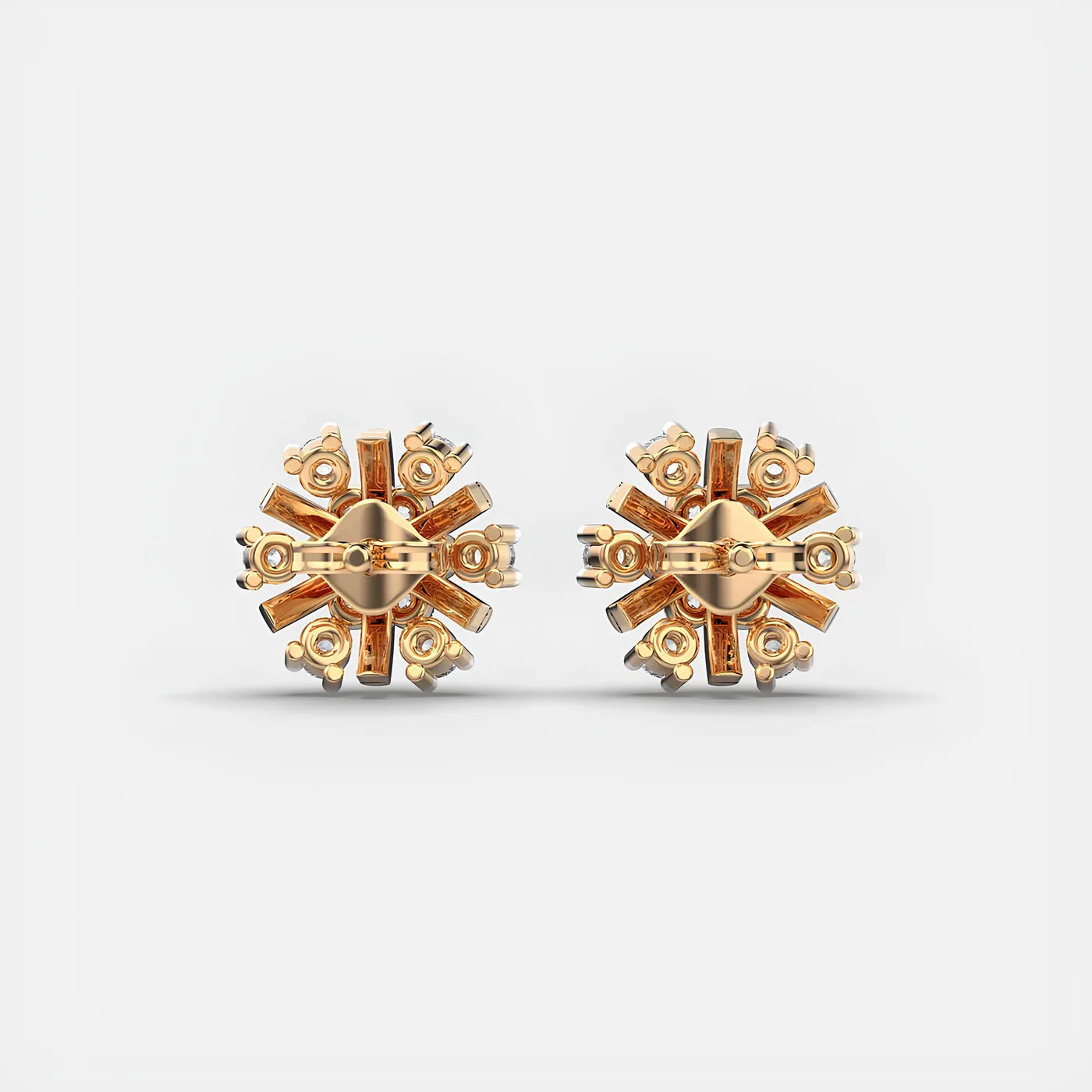 0.80 CT Round Cut Certified VS/SI Lab Grown Diamond Stud Earrings 925 Sterling Silver With Vermeil Gold