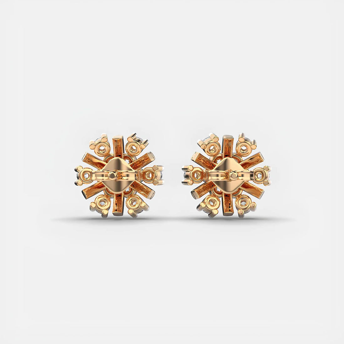 0.80 CT Round Cut Certified VS/SI Lab Grown Diamond Stud Earrings 925 Sterling Silver With Vermeil Gold