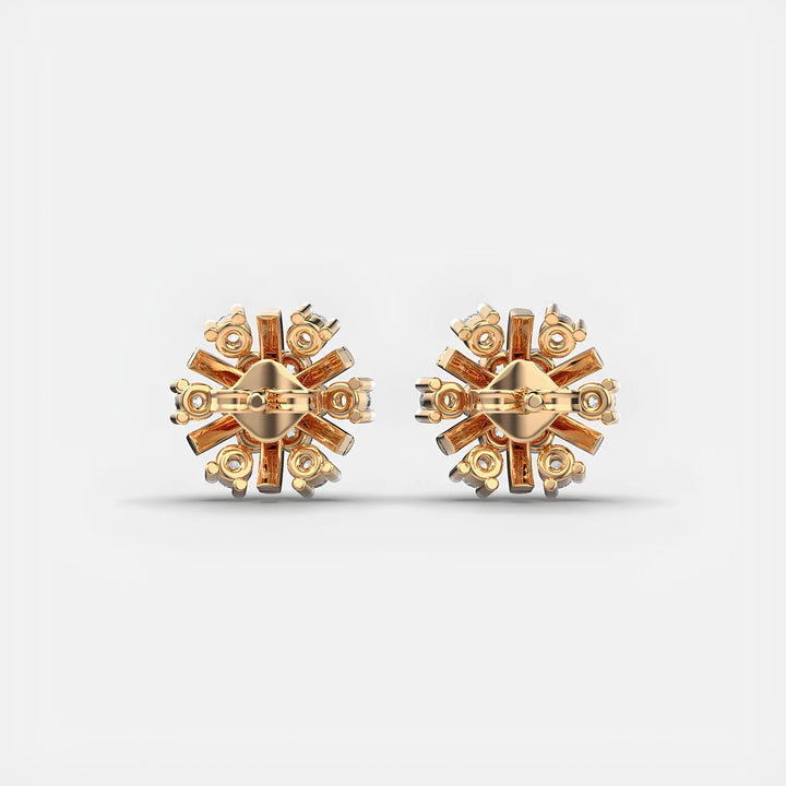 0.80 CT Round Cut Certified VS/SI Lab Grown Diamond Stud Earrings 925 Sterling Silver With Vermeil Gold