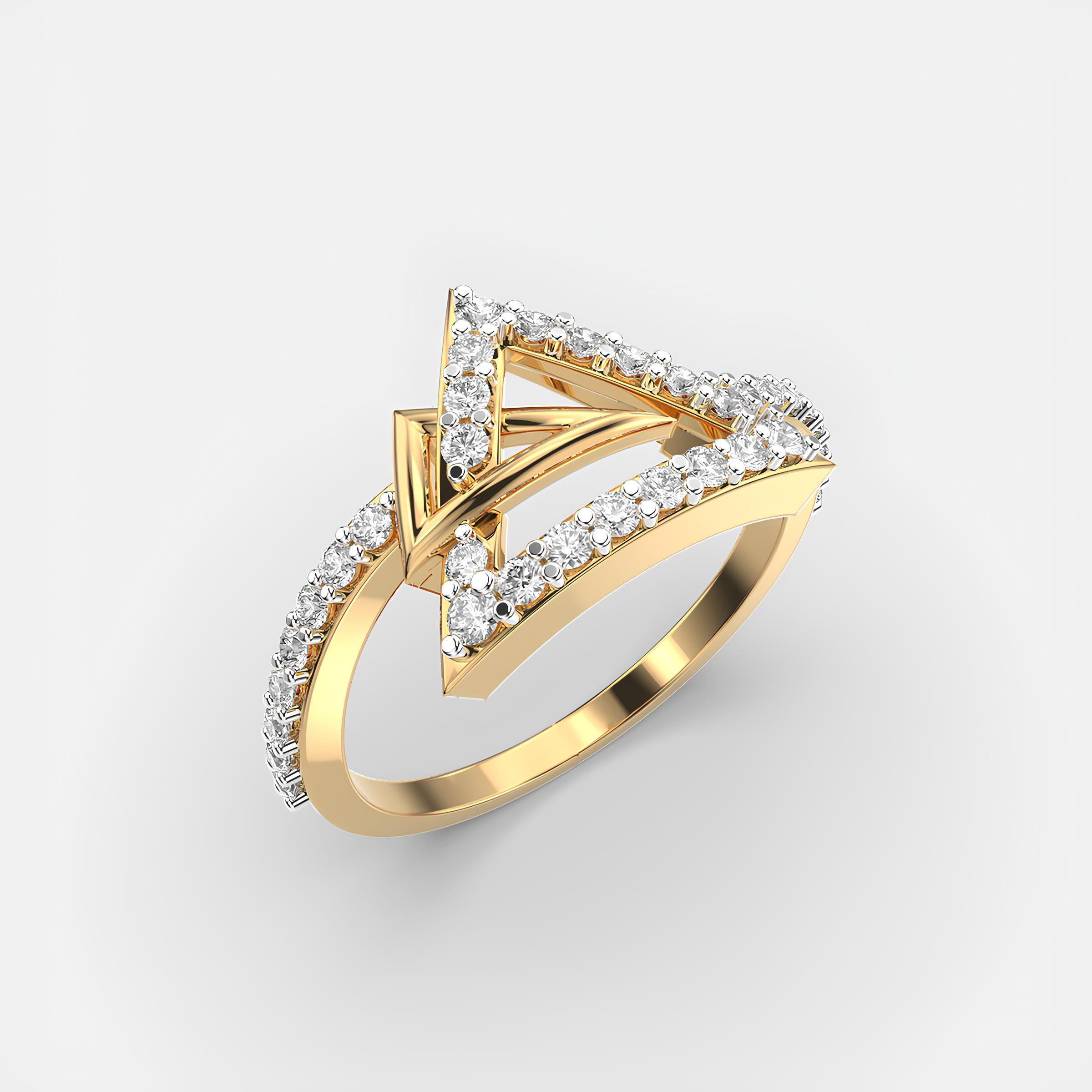 Round EF VS/SI Lab-Grown Diamond Unique Half Eternity Wedding Band – 14K Yellow Gold