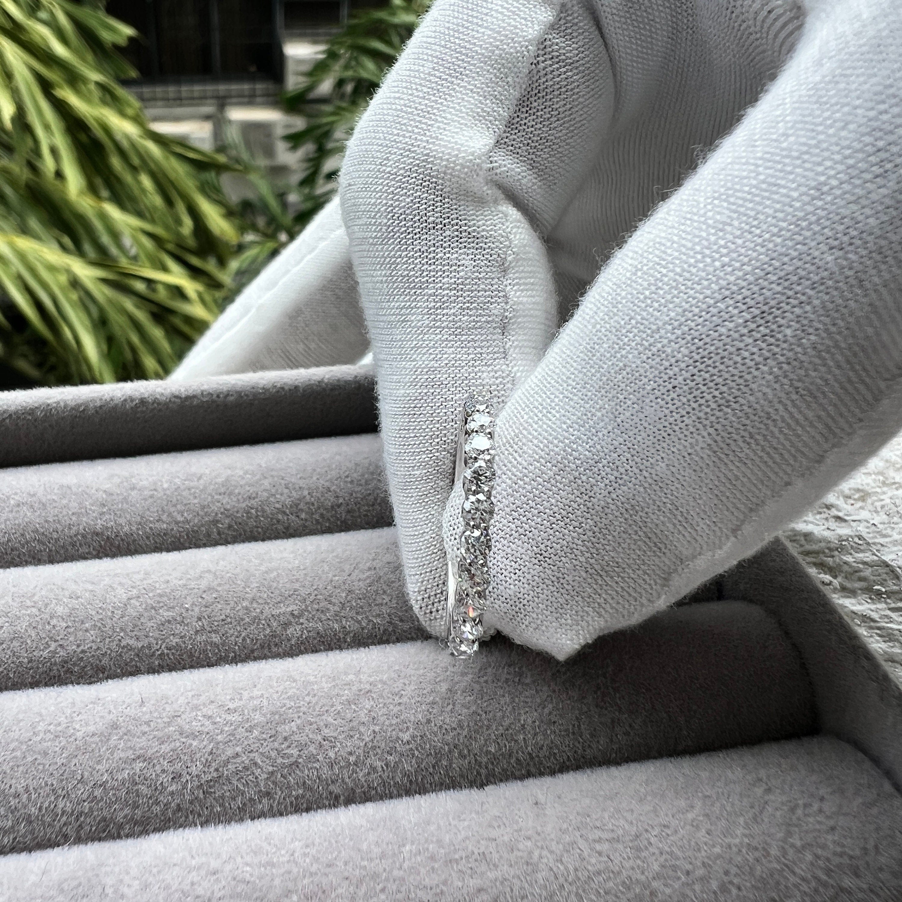 0.90 CT EF VS/SI Lab-Grown Diamond Band – 14K Solid Gold Half Eternity Wedding Band | Stackable, Matching Diamond Ring