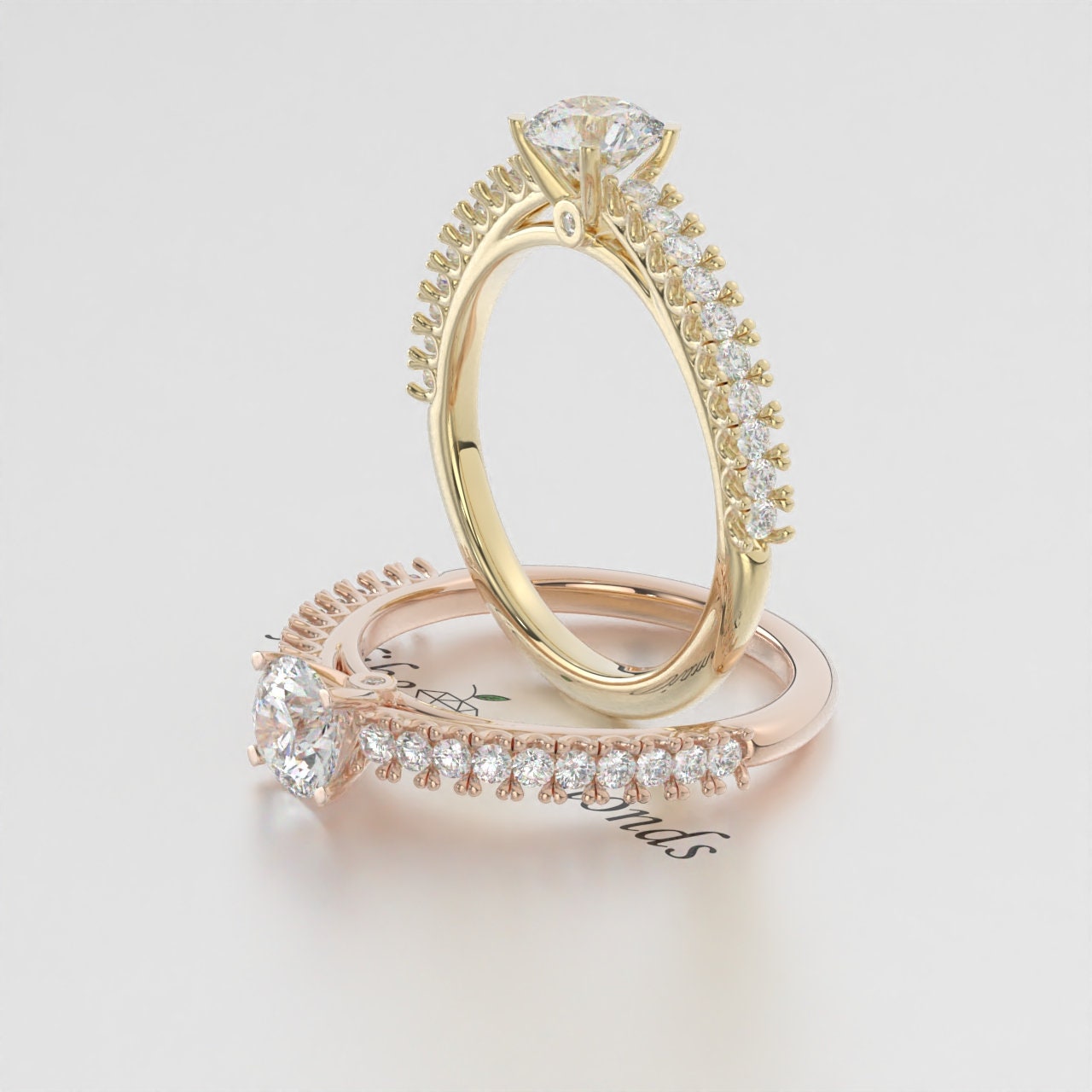 1/4 Ct Lab-Grown Diamond Engagement Ring EF VS/SI Diamond in 14K White Gold, Perfect for Wedding, Anniversary, or Gift for Her