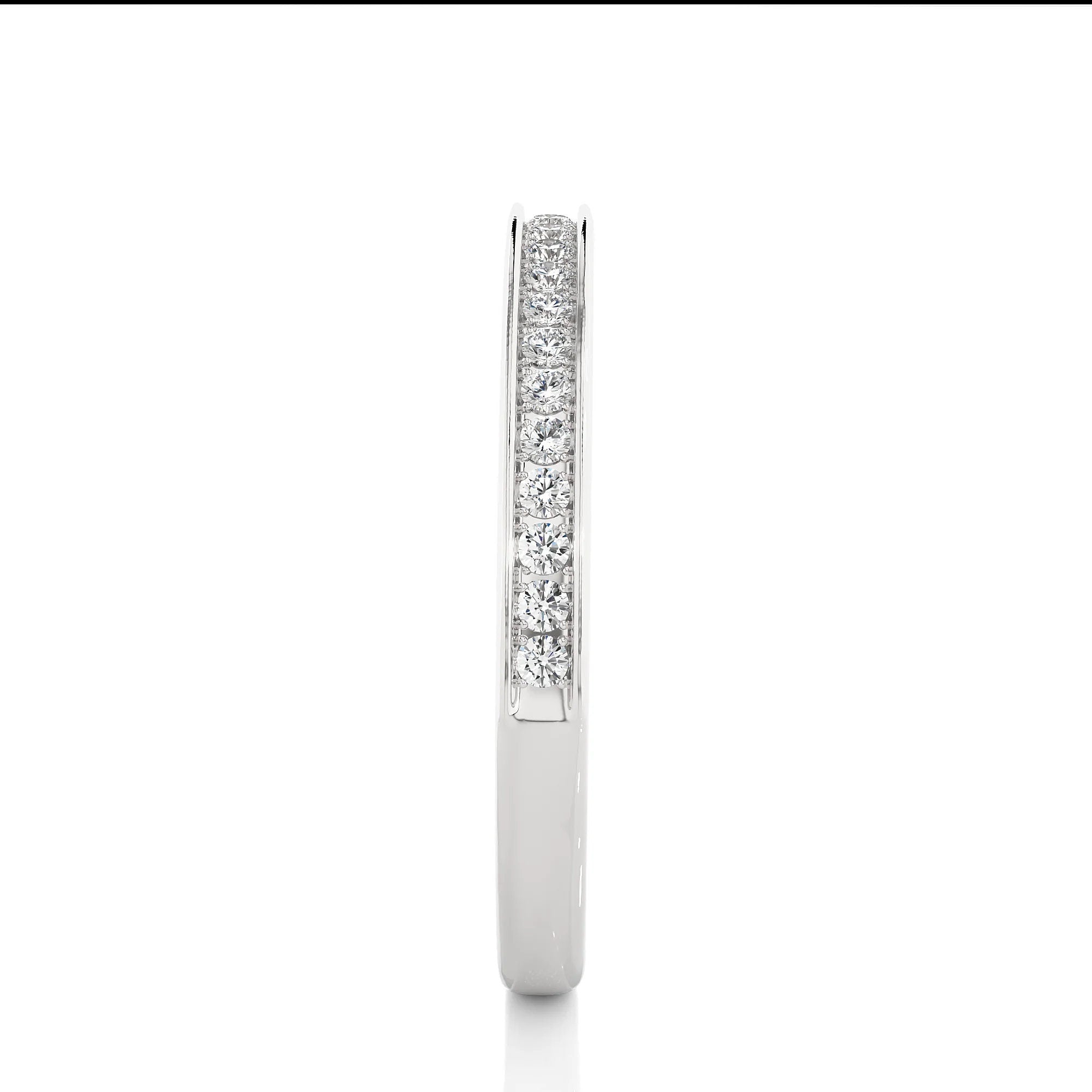 1.75mm Micro Pavé EF VS/SI Lab-Grown Diamond Eternity Ring – Delicate Half Eternity Wedding Band, Stackable Anniversary Gift for Her