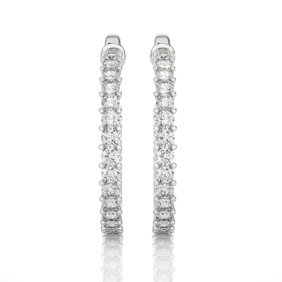 14K Gold Round EF VS/SI Lab-Grown Diamond Half Hoop Earrings Minimalist Prong Setting Design with Ethically Sourced Sparkle.