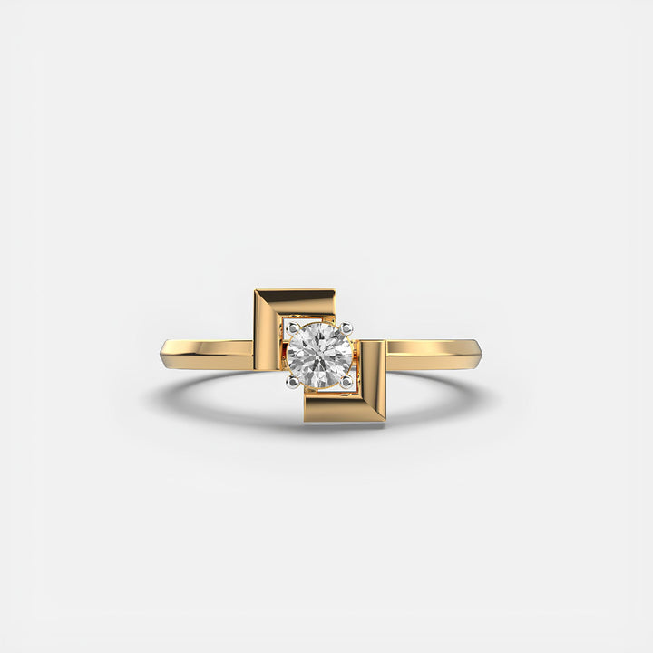 Unique EF VS/SI Lab-Created Diamond Ring 14K Solid Gold Women's Engagement Wedding Band