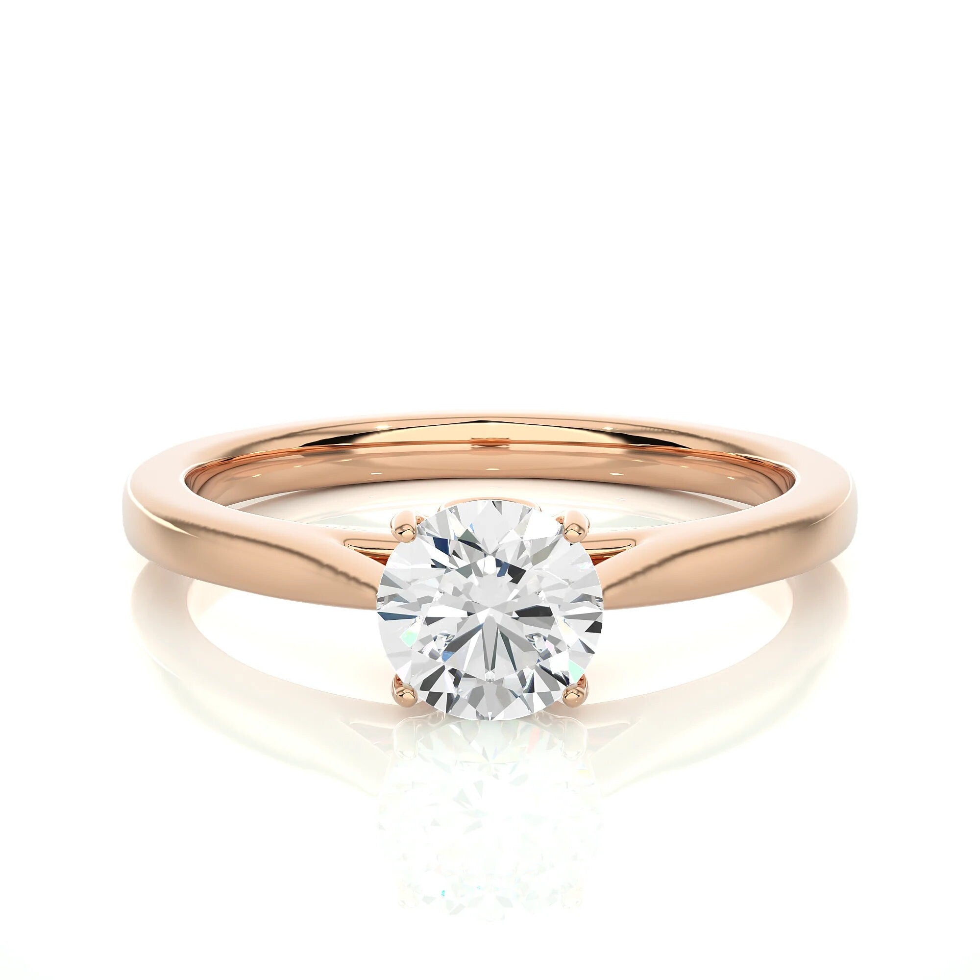 Ethically Sourced EF VS/SI Lab-Grown Diamond Solitaire Engagement or Wedding Ring – IGI Certified Diamond in 14K Real Gold