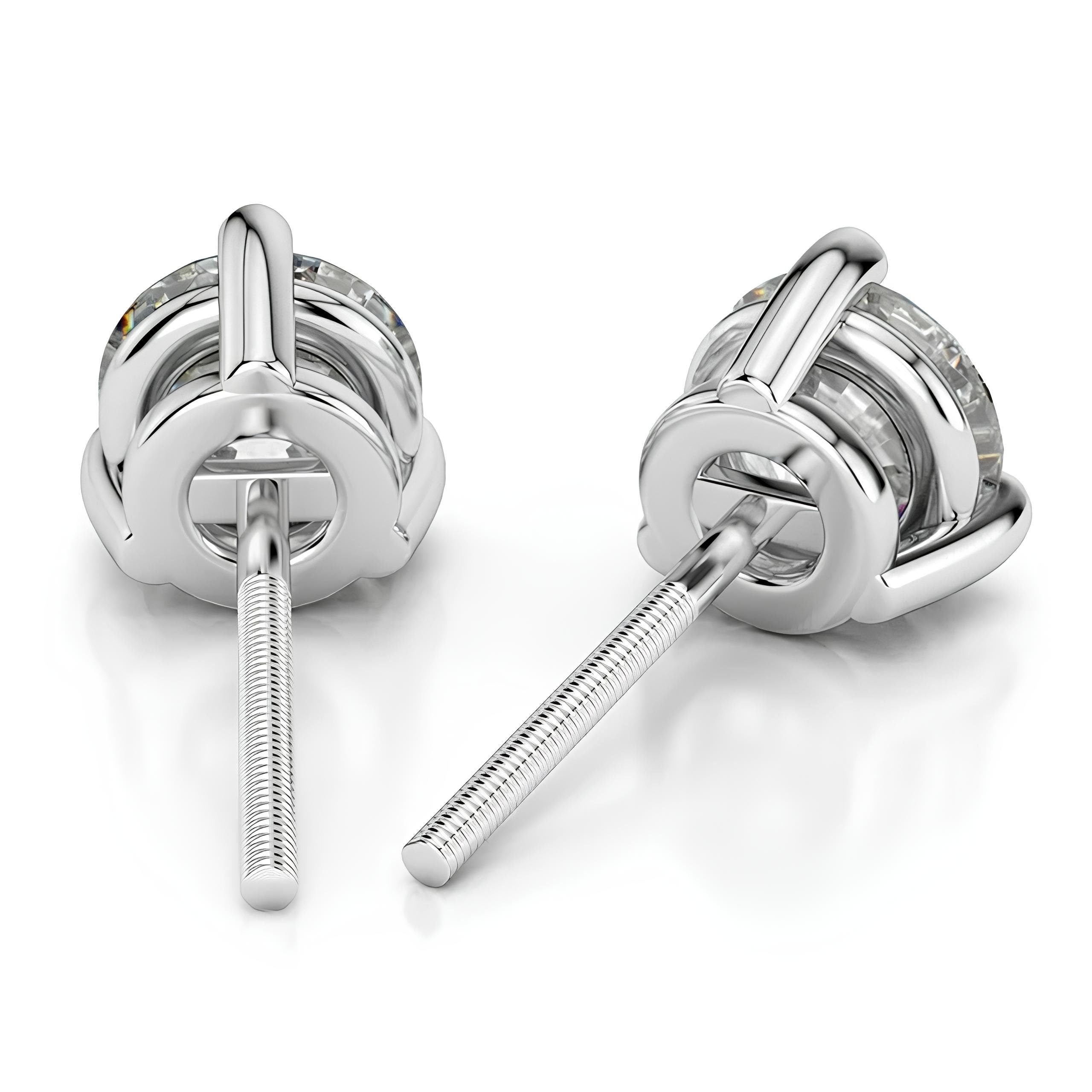 0.25–4.00 TCW Round Cut EF VS/SI Lab-Grown Diamond Martini Stud Earrings 14K Gold Wedding Earrings for Women