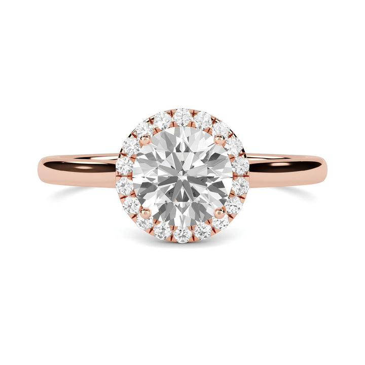 2.00 CTW Round Lab-Grown Diamond Halo Engagement Ring – EF VS/SI Certified Diamonds – Elegant Round Cut Diamond Ring for Women