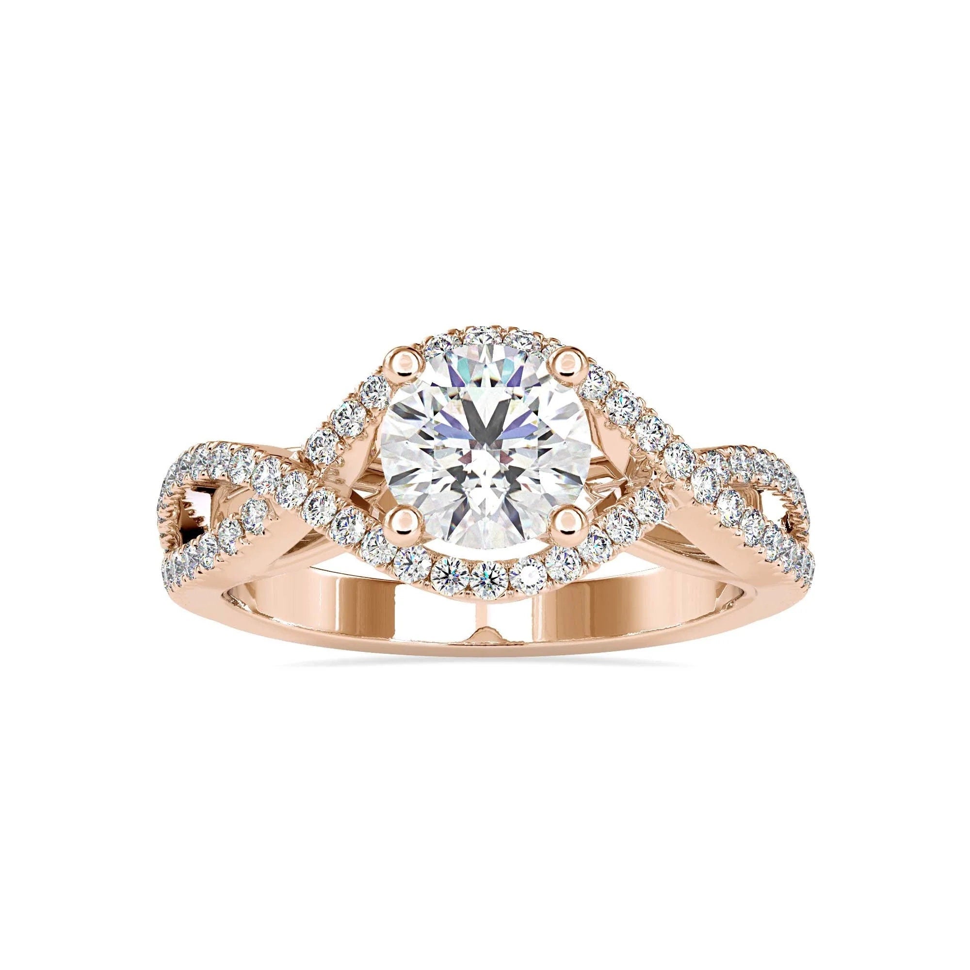 Certified 1.00 CT EF VS/SI Lab-Grown Diamond Infinity Engagement Ring – 14K Real Gold with Conflict-Free Diamonds