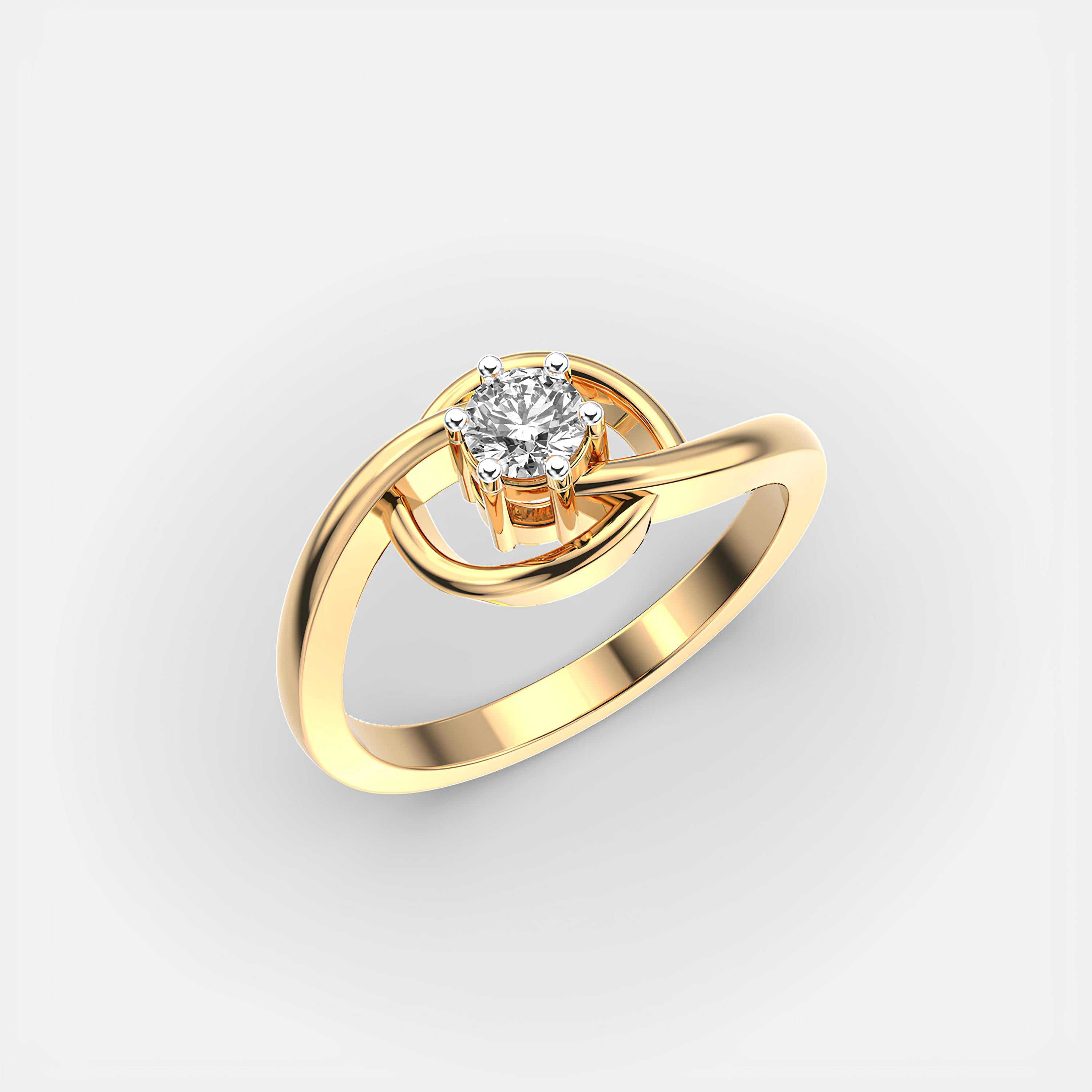 Round Cut EF VS/SI Lab-Created Diamond Wedding Band Women’s Engagement 14K Gold Ring