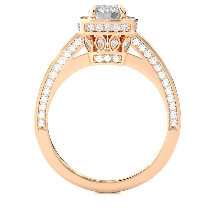 Timeless Elegance: Certified Lab Grown Diamond Vintage Wedding Ring with Hidden Halo 1.42 CT / Luxe Solid Gold Engagement & Anniversary Ring