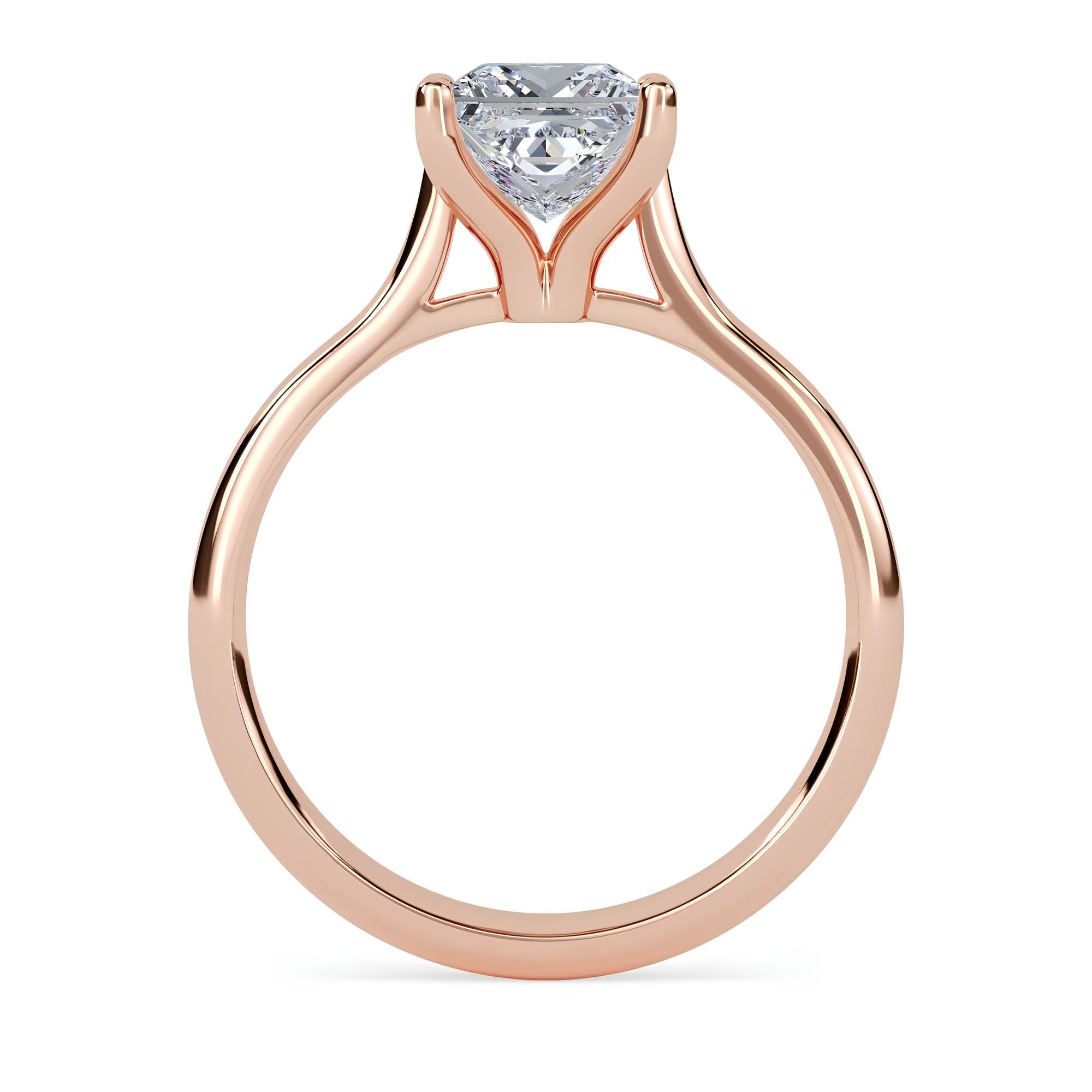 1.00 CT EF VS/SI Princess Cut Lab-Grown Diamond Solitaire Engagement Ring – 14K Solid Gold Wedding Ring