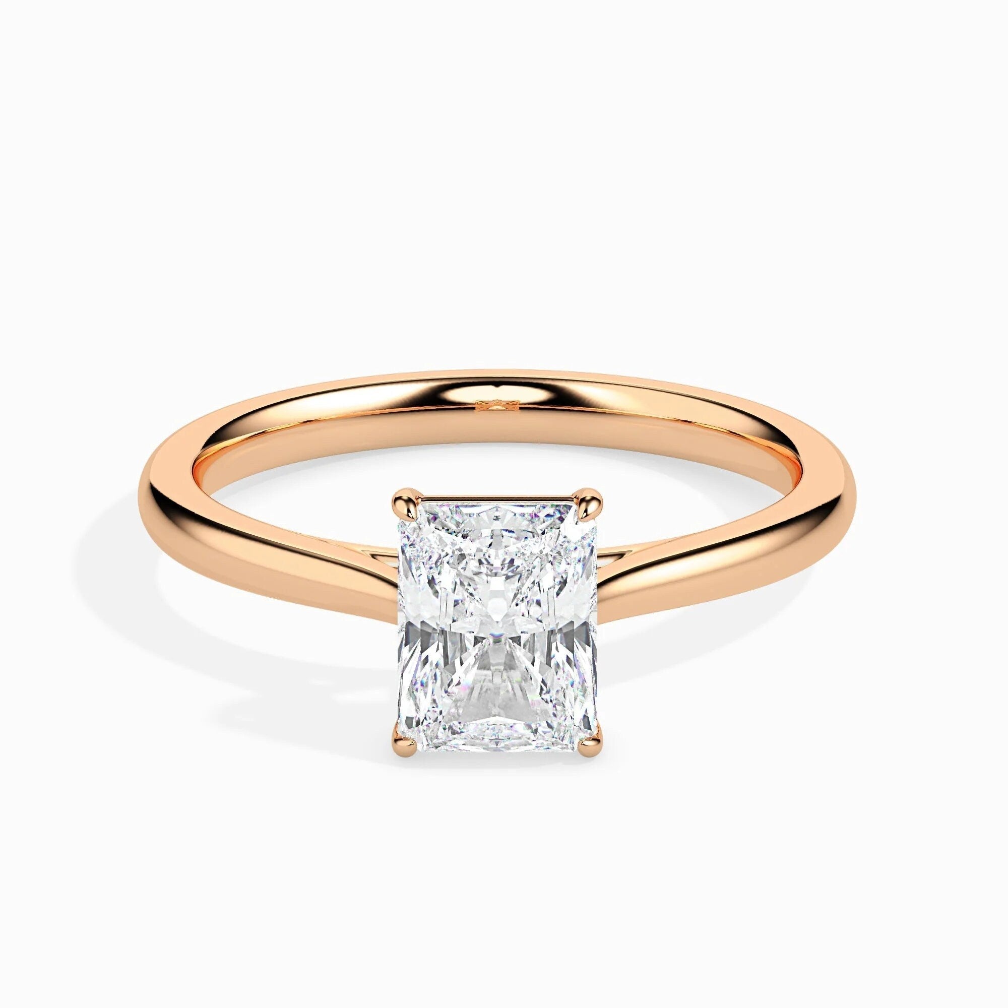 Certified 0.50 Ct EF VS/SI Lab-Grown Radiant-Cut Diamond Solitaire Engagement Ring – Conflict-Free Diamond Set in 14K Solid Gold