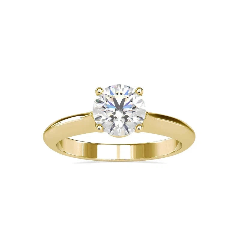 1 CT Certified VS/SI Lab Grown Diamond Engagement Ring 925 Sterling Silver With Vermeil Gold
