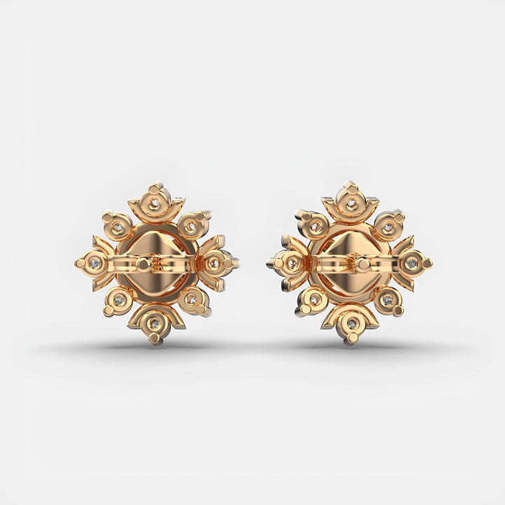 14K Gold Flora Cluster Stud Earrings featuring EF VS/SI Round Lab-Grown Diamonds Elegant Minimalist Design, Ideal Christmas Gift for Her