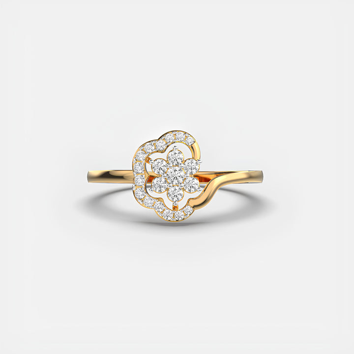 Delicate Diamond Ring Lab Created Diamond Wedding Band Woman's Half Eternity Wedding Ring in 14K Solid Yellow Gold